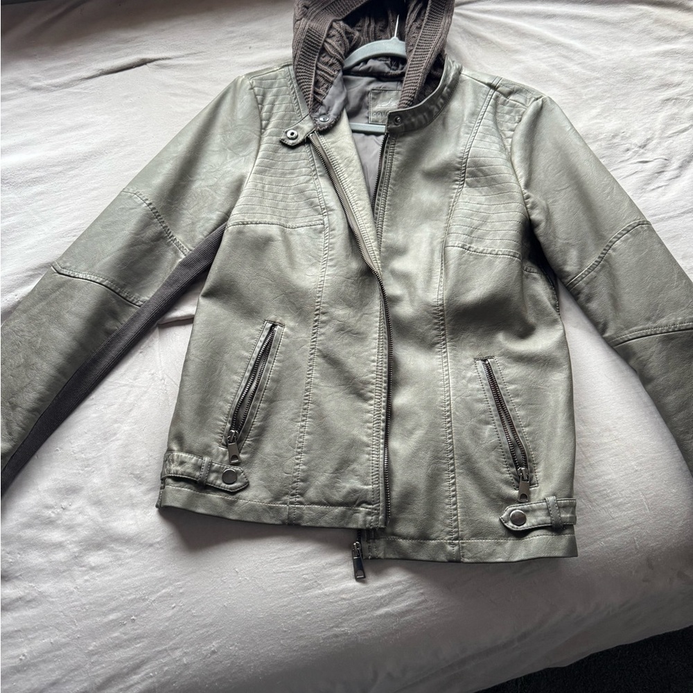 Source Unknown Leather Jacket with Textured Brown… - image 2